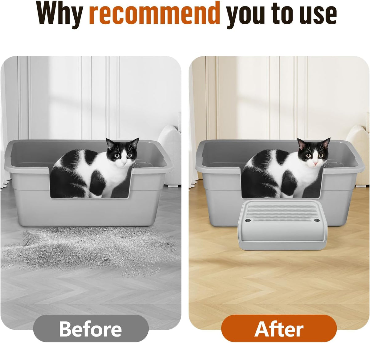 Cat Litter Box Step, Cat Litter Box Ramp Mat with Filter Function for Self-Cleaning Cat Litter Box