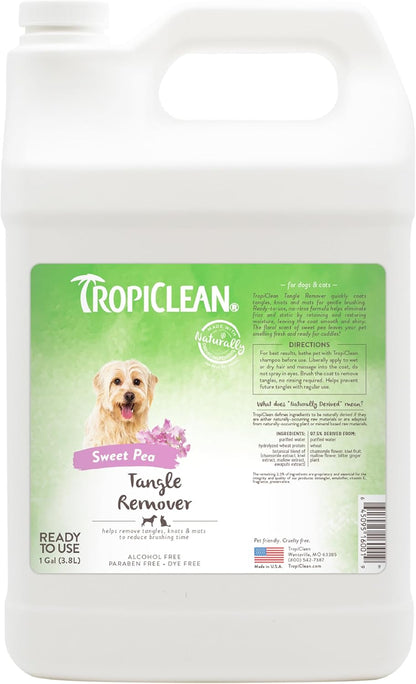 TropiClean Sweet Pea Cat & Dog Detangler Spray Dematting | Dog Conditioner Spray Derived from