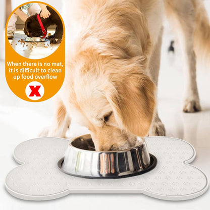 Dog Food Mat Anti-Slip Silicone Dog Bowl Mat Thicker Pet Placemat Waterproof Cat Feeder Pad with