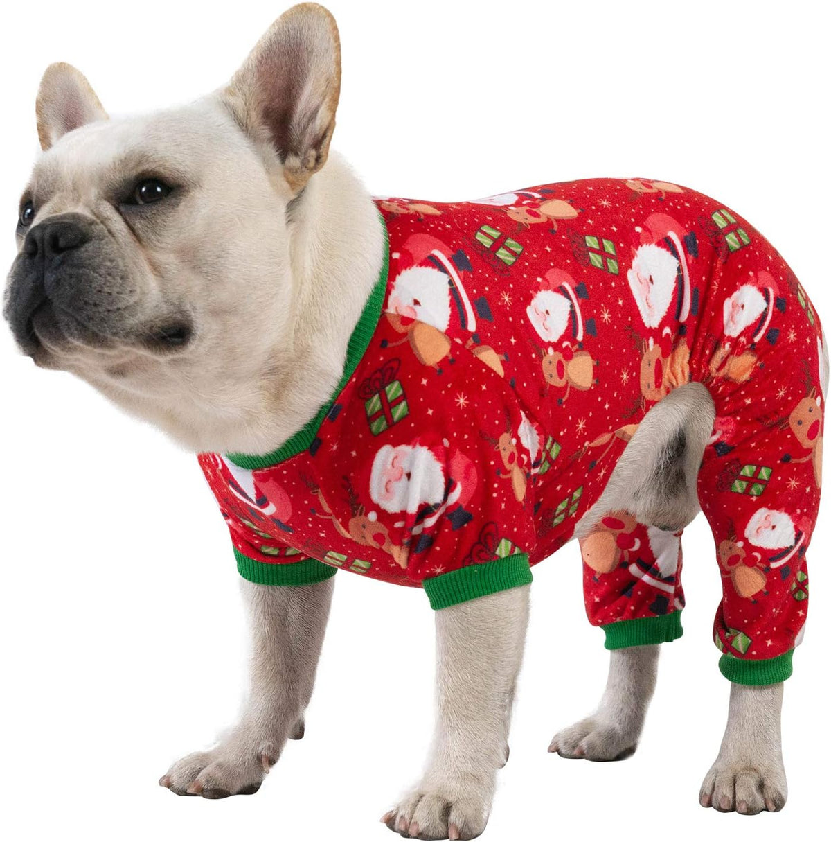 CuteBone Small Dogs Christmas Outfit Soft Puppy Onesies Pjs Dog Pajamas Pet Coat Cat Apparel Comfy