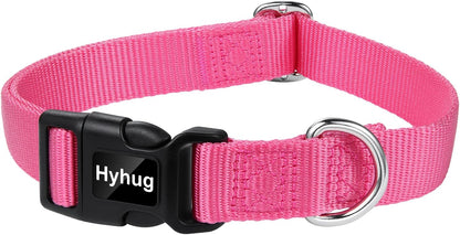 Hyhug Dog Collar with Quick Release Buckle, Nylon Adjustable Sturdy Cute Dog Collars for Large Dogs