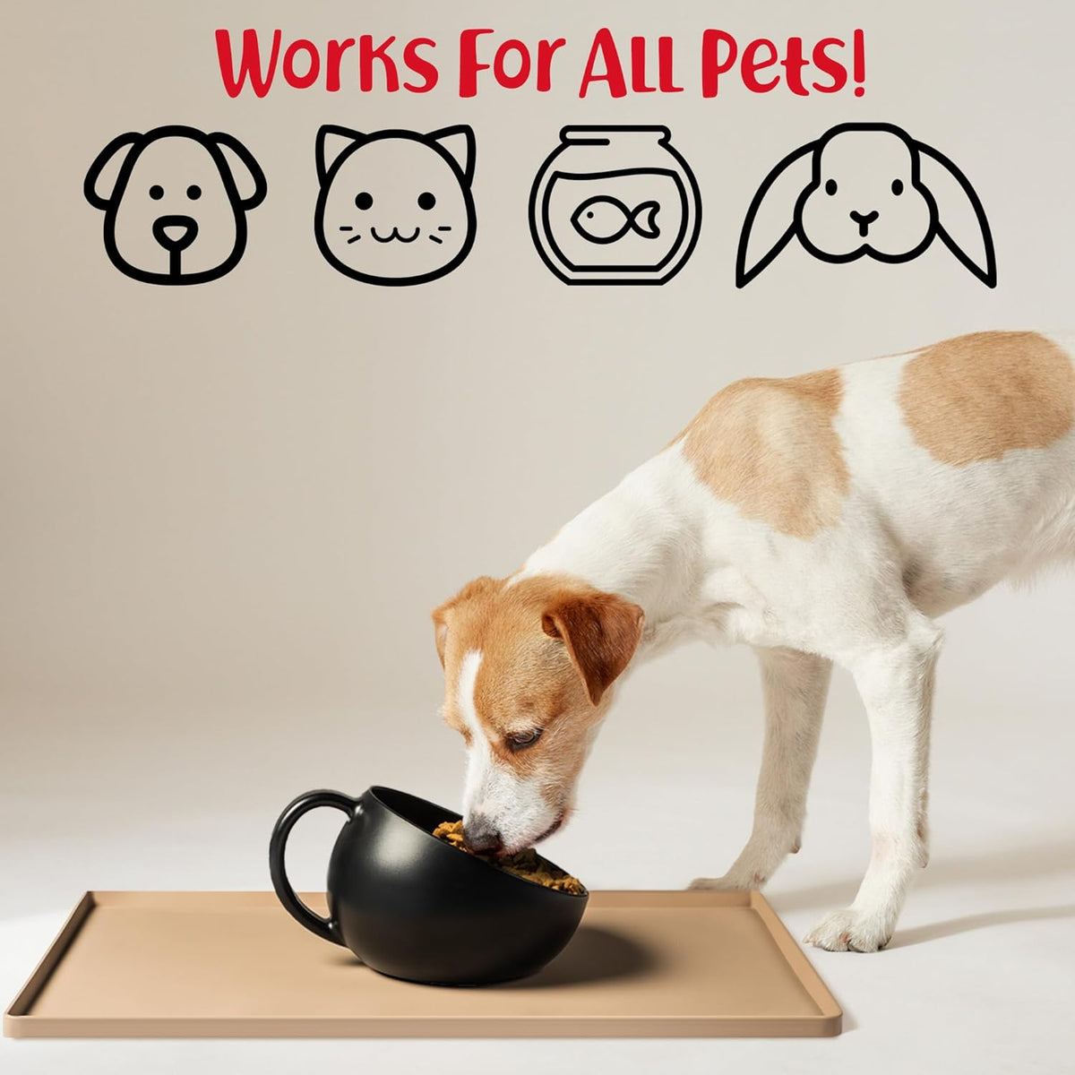 DogBuddy Dog Food Mat – Waterproof Dog Bowl Mat for Food and Water, Silicone Pet Feeding Mats for