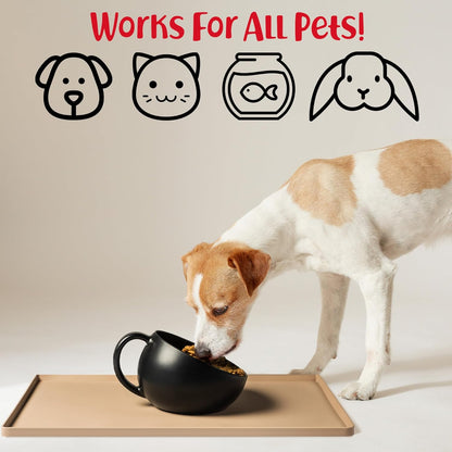 DogBuddy Dog Food Mat – Waterproof Dog Bowl Mat for Food and Water, Silicone Pet Feeding Mats for