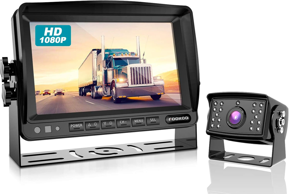 FOOKOO ??HD Backup Camera System Kit,7" 1080P Reversing Monitor+IP69 Waterproof Rear View