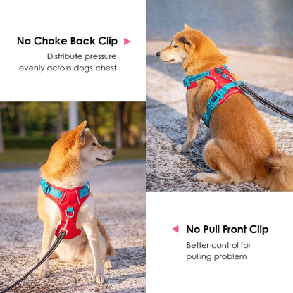 PHOEPET No Pull Dog Harness, Unique Colors Reflective Adjustable Dog Vest, with Soft Training