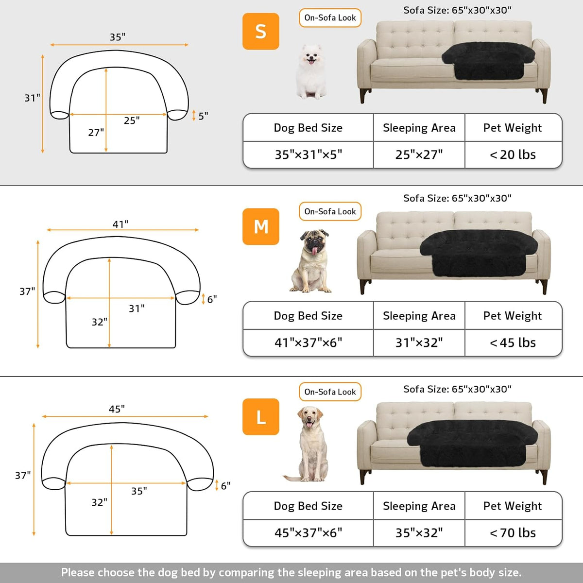 GGIB Calming Dog Bed Fluffy Plush Dog Mat for Furniture Protector with Removable Washable Cover for