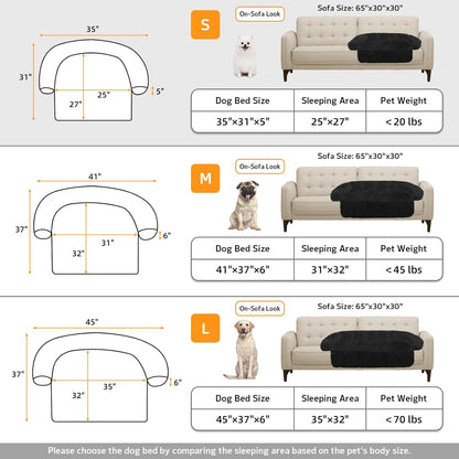 GGIB Calming Dog Bed Fluffy Plush Dog Mat for Furniture Protector with Removable Washable Cover for