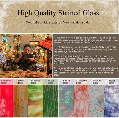 Bieye W10037 Lily and Rose Flower Gaily Decorated Basket Tiffany Style Stained Glass Window Panel
