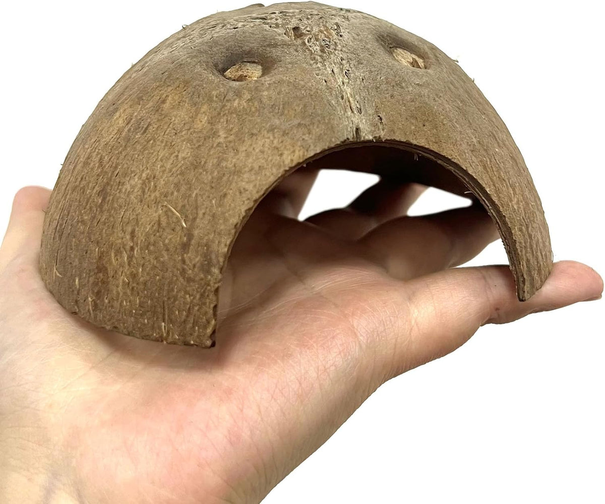 Hamiledyi 7 Pcs Reptile Hideouts Natural Coconut Shells Hut Leopard Gecko Tank Accessories for