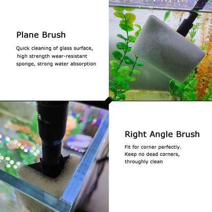 AQUANEAT 6 in 1 Fish Tank Cleaning Tools, Aquarium Cleaner Set with Adjustable Handle, Including