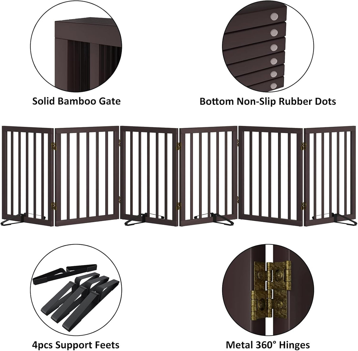 Freestanding Pet Gate 55-110" Extre Wide, Foldable Dog Gate for The Doorways House, Pet Gates for