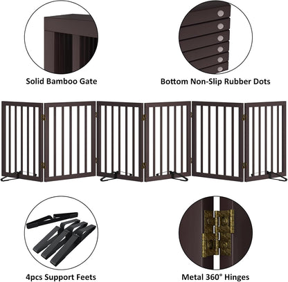 Freestanding Pet Gate 55-110" Extre Wide, Foldable Dog Gate for The Doorways House, Pet Gates for