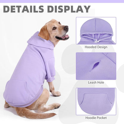 KOOLTAIL Basic Dog Hoodie - Soft & Warm Dog Hoodie Sweater with Leash Hole and Pocket, Pet Winter