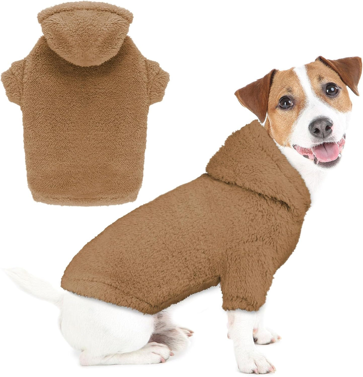 Fuzzy Dog Sweaters for Medium Dogs Dog Hoodie Sweater Clothes Warm Soft Cozy Pet Coats Hooded