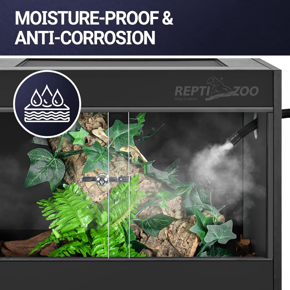 REPTI ZOO 68 Gallon PVC Reptile Terrariums, 48x18x18 Reptile Tanks Enclosure for Bearded Dragon