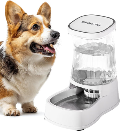 Gardner Pet Automatic Dog Water Dispenser Gravity Stainless Steel Water Waterer Feeder, 100%