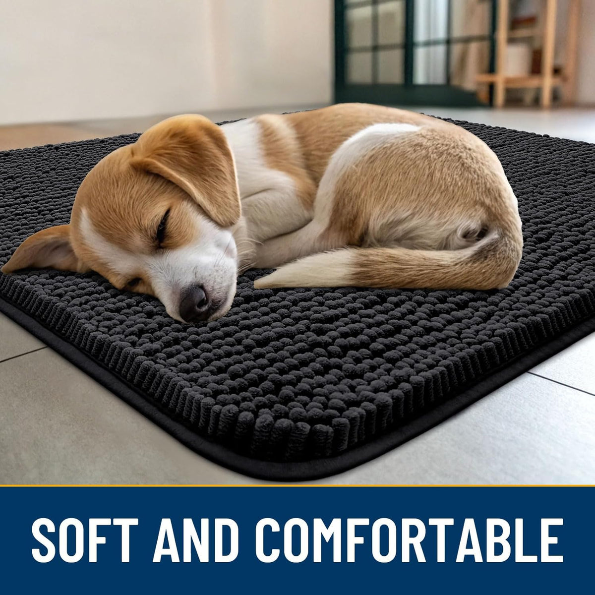 Smiry Dog Door Mat for Muddy Paws 47x24, Absorbs Moisture and Dirt Doormat, Non-Slip Washable Quick