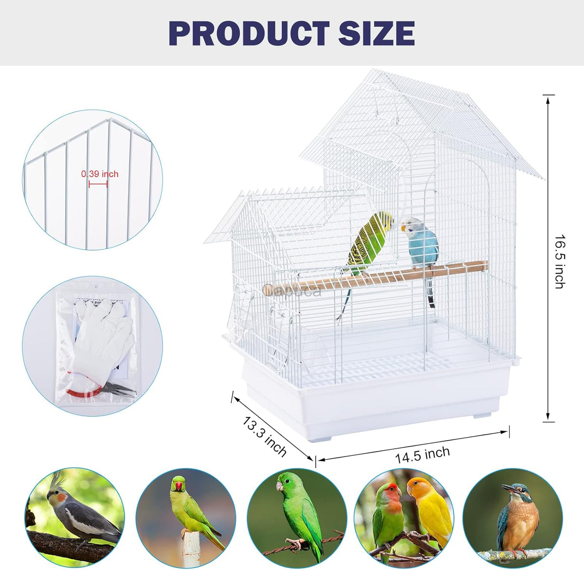 Small Bird Travel Cage - The Lightweight Small Birds Starter Kit with Birdcages and Accessories
