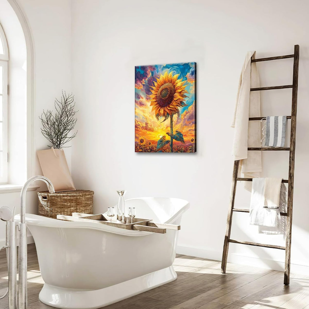 Sunflower Wall Art Canvas Yellow Floral Wall Decor Prints Framed Painting Pictures Gifts Artwork