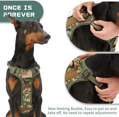 BUMBIN Tactical Dog Harness for Large Dogs No Pull, Famous TIK Tok No Pull Dog Harness, Fit Smart