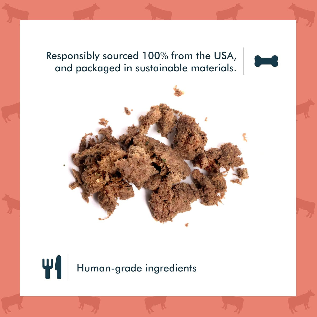King Lou Pets - Human Grade Raw Food for Dogs and Cats - Complete Meal for Pets - Freeze Dried Beef
