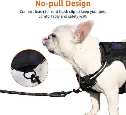 Amazon Basics No Pull Dog Harness, Adjustable Front Clip, Tactical Vest, Small, Black