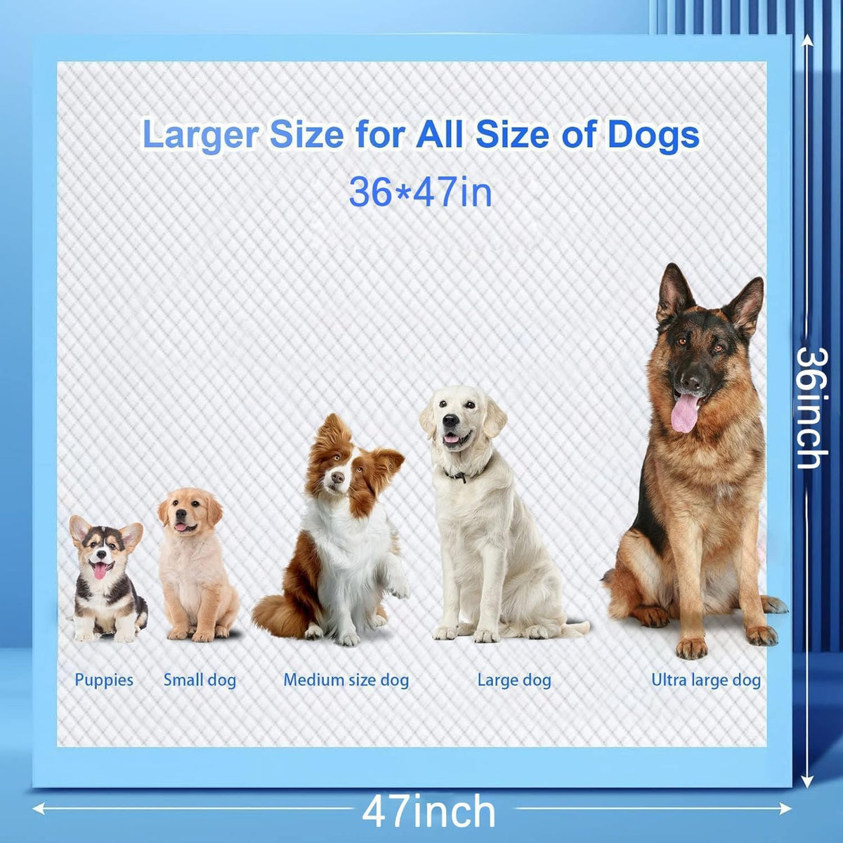 XXXXL Puppy Pee Pads for Dogs 36"x47" 30 Count, Extra Large Dog Pee Pads, Leak-Proof & Super