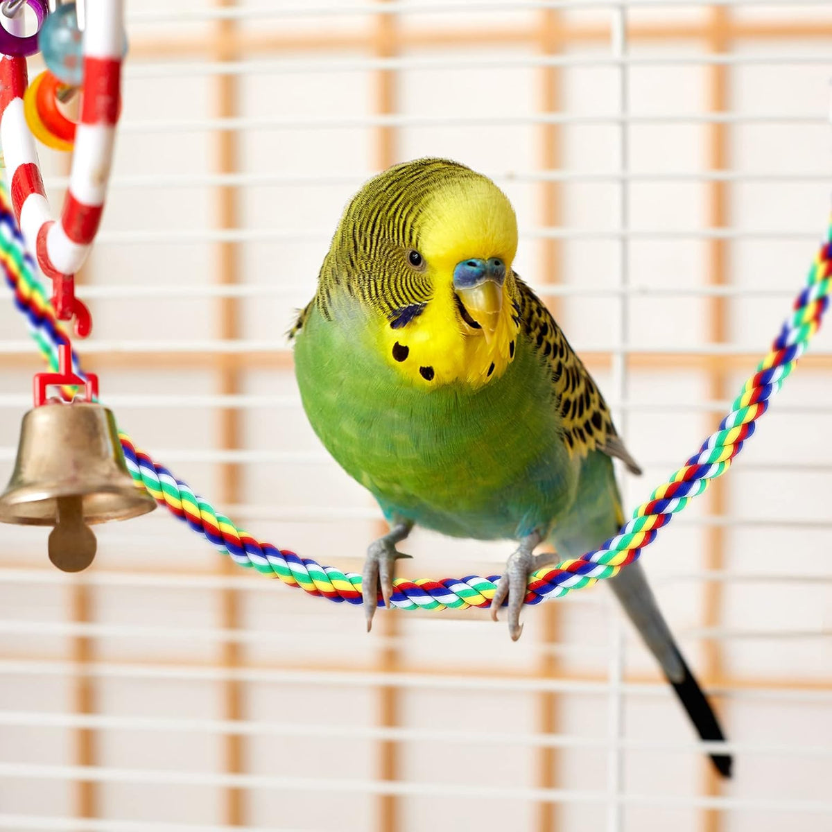 Weewooday 2 Pcs Bird Rope Perches Climbing Rope Bird Cage Accessories for Parrots, Parakeets
