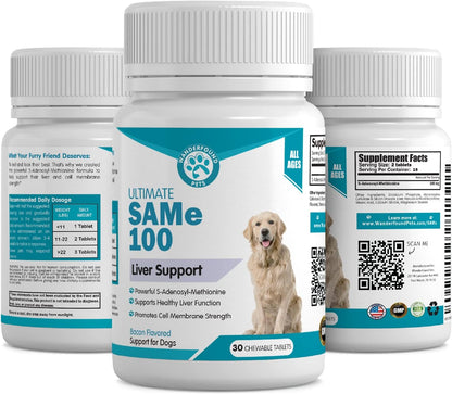 Wanderfound Pets Same 100 Liver Support for Dogs - Same S-Adenosyl-L-Methionine Hepatic Supplement