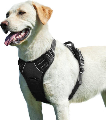 Eagloo Dog Harness for Large Dogs, No Pull Service Vest with Reflective Strips and Control Handle