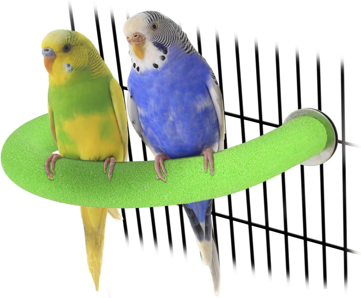 Rypet U Shape Parrot Perch Stand Toy for Paw Grinding Clean Stick Exercise, Rough-Surfaced Quartz
