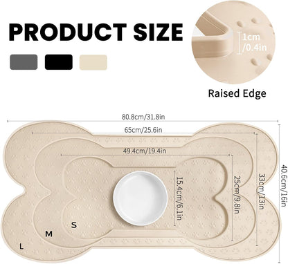Dog Food Mat Anti-Slip Silicone Dog Bowl Mat Thicker Pet Placemat Waterproof Cat Feeder Pad with
