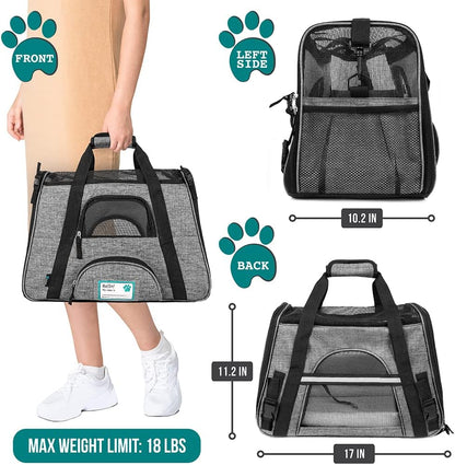 PetAmi Airline Approved Pet Carrier for Cat, Soft Sided Dog Carrier for Small Dog, Cat Travel