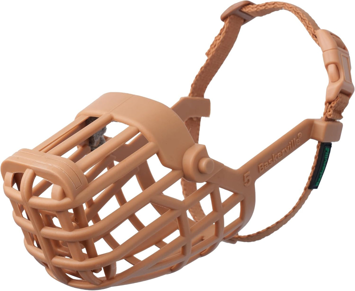 Baskerville Classic Basket Muzzle - Dog can Pant and Drink, Prevents Biting and Food Waste