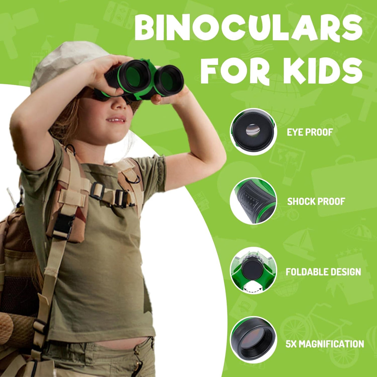 GINMIC Kids Explorer Kit & Bug Catching Kit, 16 Pcs Outdoor Exploration Safari Kit for Kids Camping