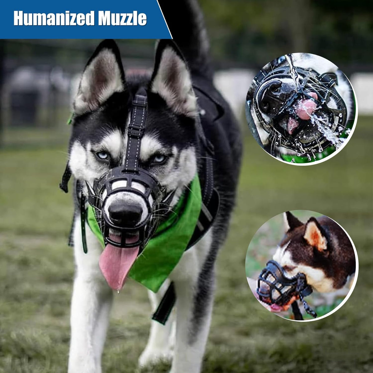 Dog Muzzle, Breathable Basket Muzzles for Small Medium Large Sized Dogs, Adjustable Humane Cage