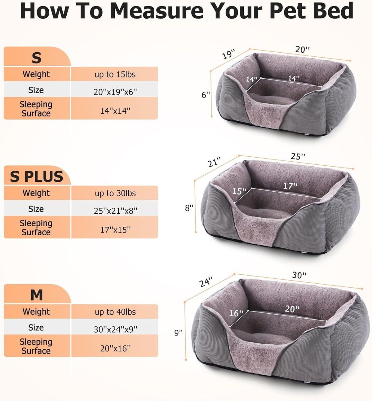 MIXJOY Calming Dog & Cat Beds - Soft Rectangle & Orthopedic Designs, Anti-Slip | Small / Medium