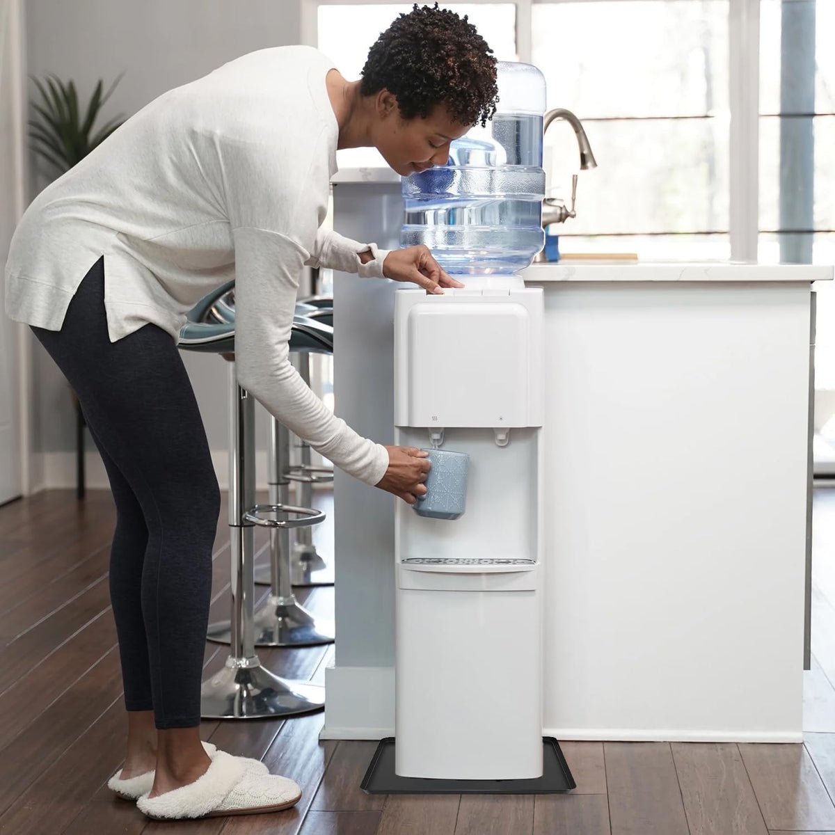 Waterproof Silicone Mat with Raised Edges 24x16 Inch, Water Cooler Mat & Countertop Protector for