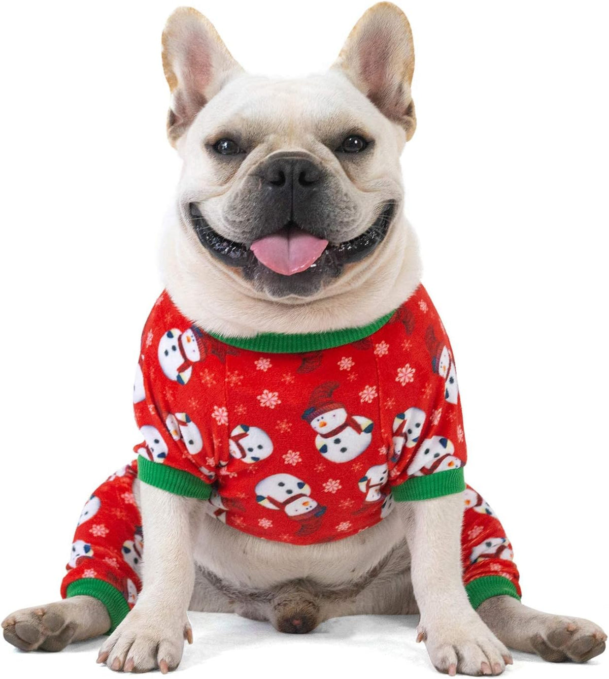 CuteBone Dog Christmas Pajamas Puppy Onesies Small Dogs Soft Pjs Coat Cat Apparel Comfy Pet Clothes