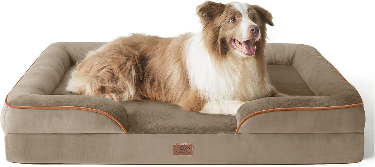 Bedsure L Plus Orthopedic Dog Bed for Large Dogs - Washable Dog Cat Bed Waterproof, L Plus Big