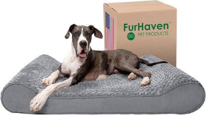 Furhaven Orthopedic Dog Bed for Extra Large Dogs w/ Removable Washable Cover, For Dogs Up to 180