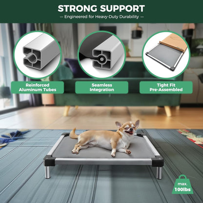 FXW TitanNest Chew-Proof Elevated Dog Bed, Raised Cot for Indoor/Outdoor/Camping Use, Durable &