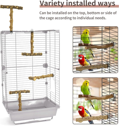Bird Perches, 6pcs Natural Wood Birds Stand Branch, Bird Perch Chewing Stick Cage Accessories