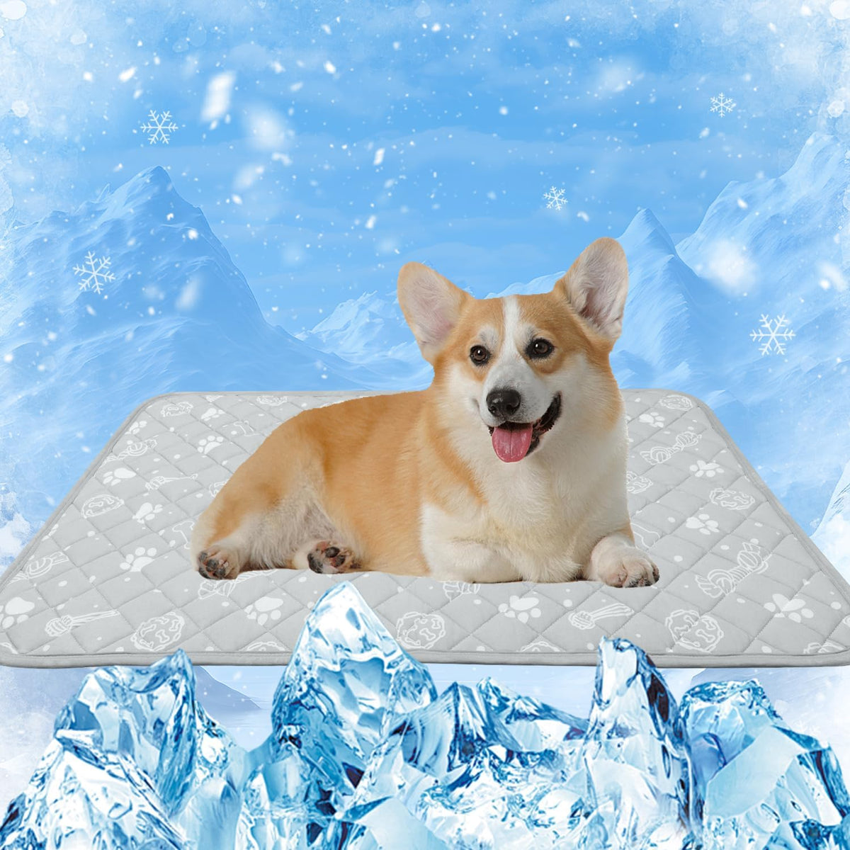 MH MYLUNE HOME Self Cooling Mat for Dog, 28”x39” Arc-Chill Cooling Fiber & Endothermic Color