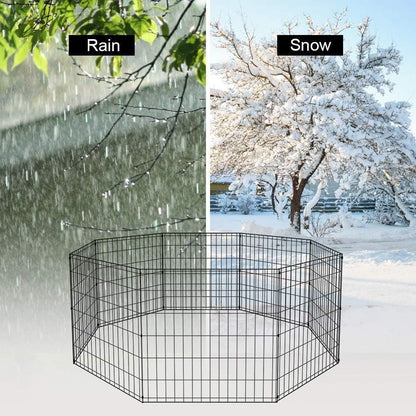 BestPet Dog Pen Playpen Puppy Pet Playpen 8 Panel Indoor Outdoor Metal Portable Folding Animal