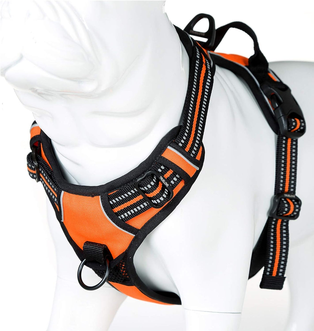 Truelove No Pull Dog Harness with Easy Control Handle and 2 Leash Attachments,Reflective Adjustable