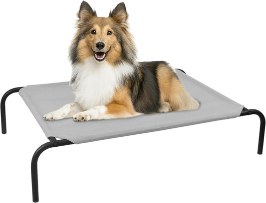 PHYEX Heavy Duty Steel-Framed Portable Elevated Pet Bed, Elevated Cooling Pet Cot, 43.5" L x 25.5"
