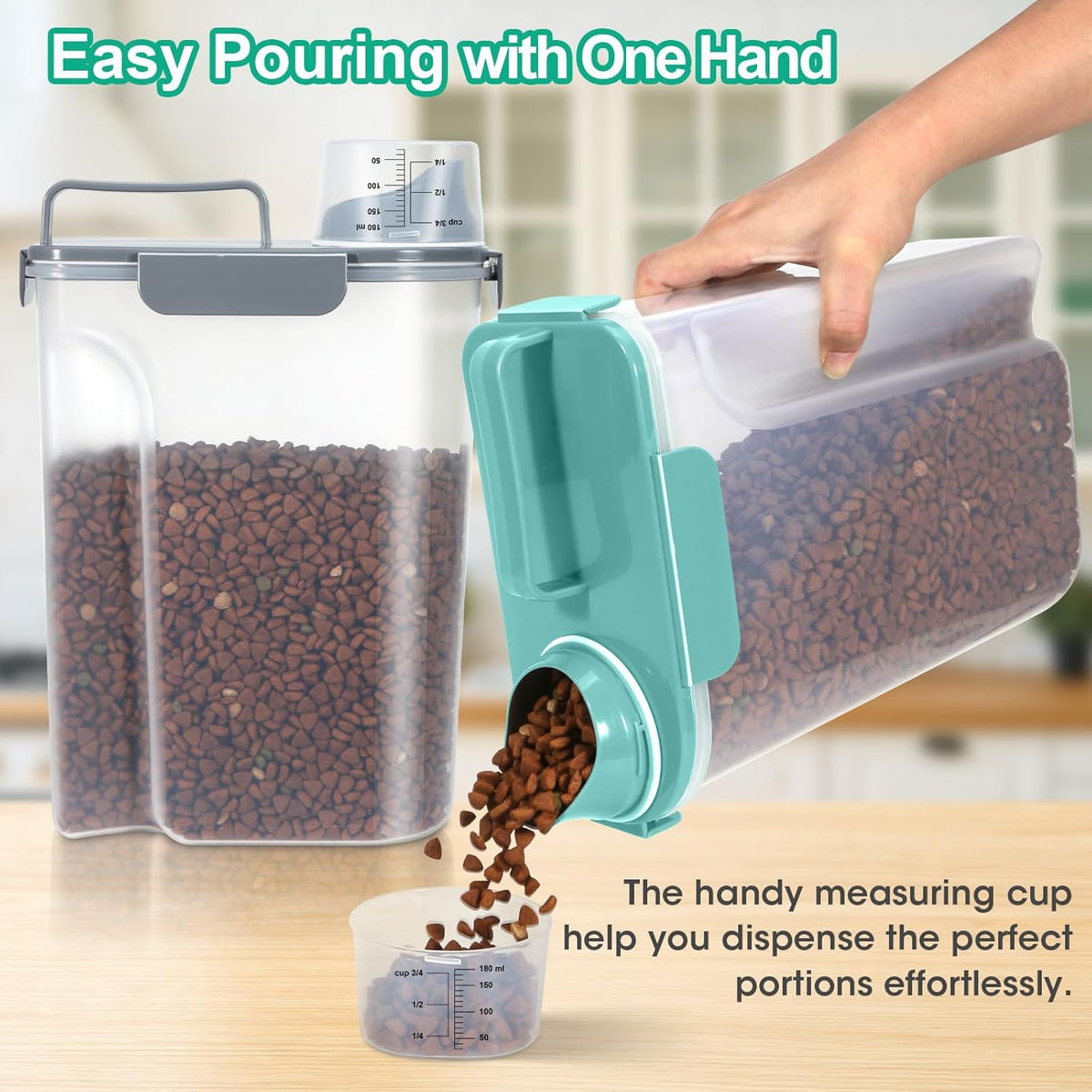 TBMax Pet Dog Cat Food Storage Containers 2 Pack 10 to 14 Lbs, Airtight Cat Food Dispenser with