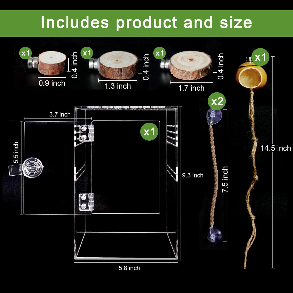 Spider Terrarium Kit, Jumping Spider Enclosure with Hideout, Rope Bridge, Ledge Ladder, Micro