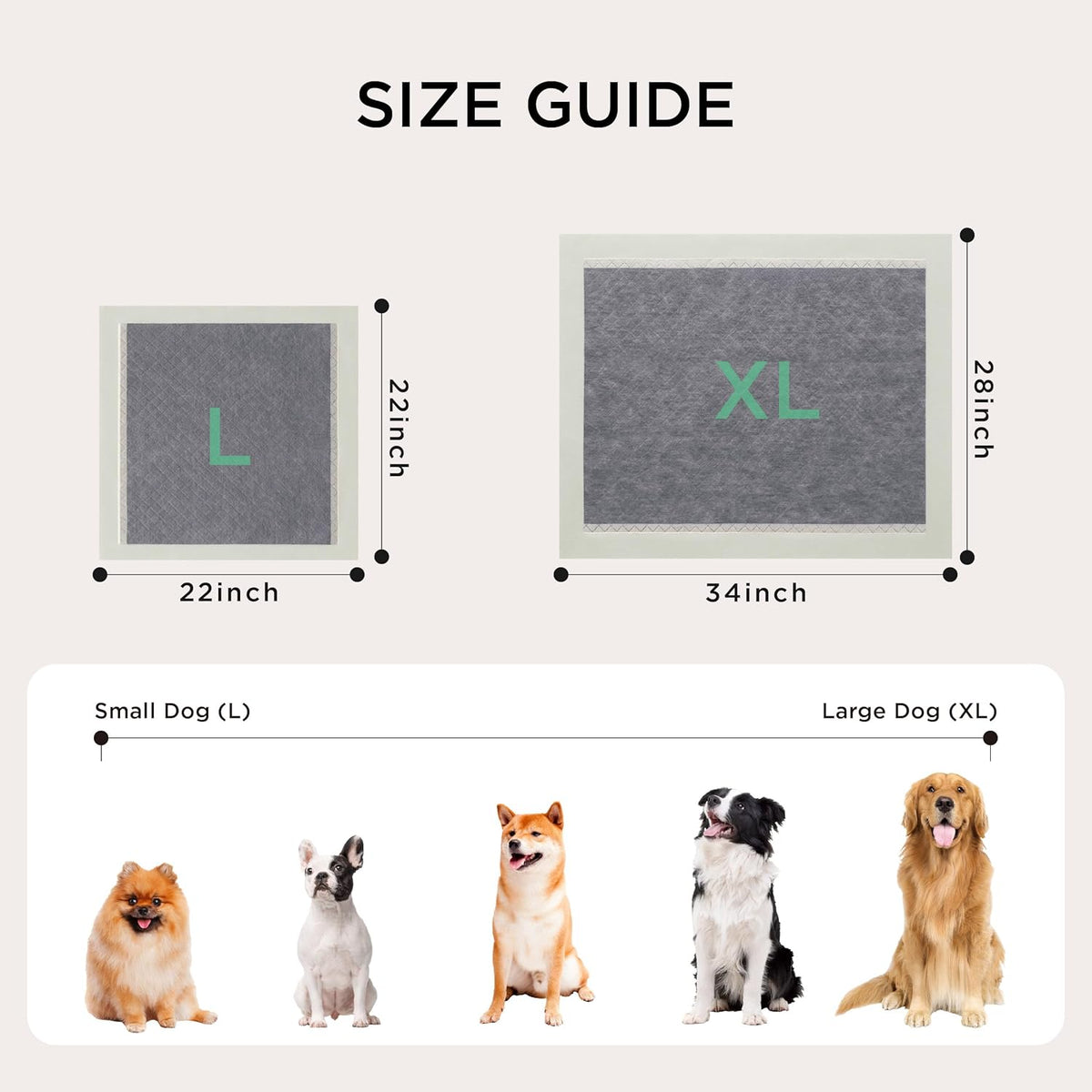 Bedsure Pee Pads for Dogs, 22" x 22" Puppy Pads 100 Count, Super Absorbent & Leak Proof, Small Dog